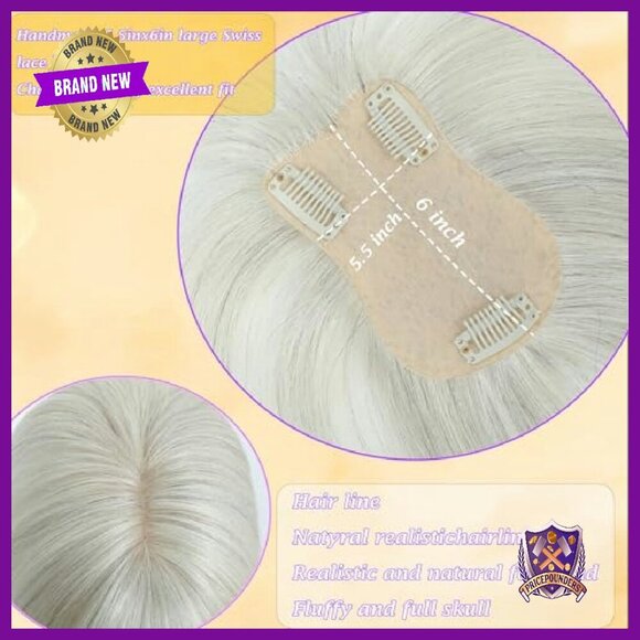 10 Inch Human Hair Topper With Bangs For Volume & Thinning main image 7